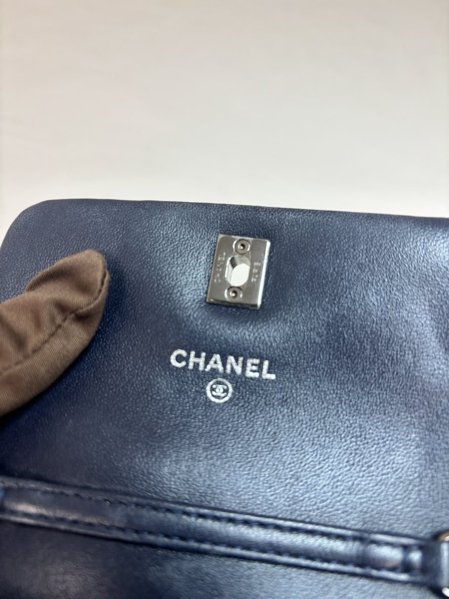 Chanel Sequin Micro Bag - Navy & Gold