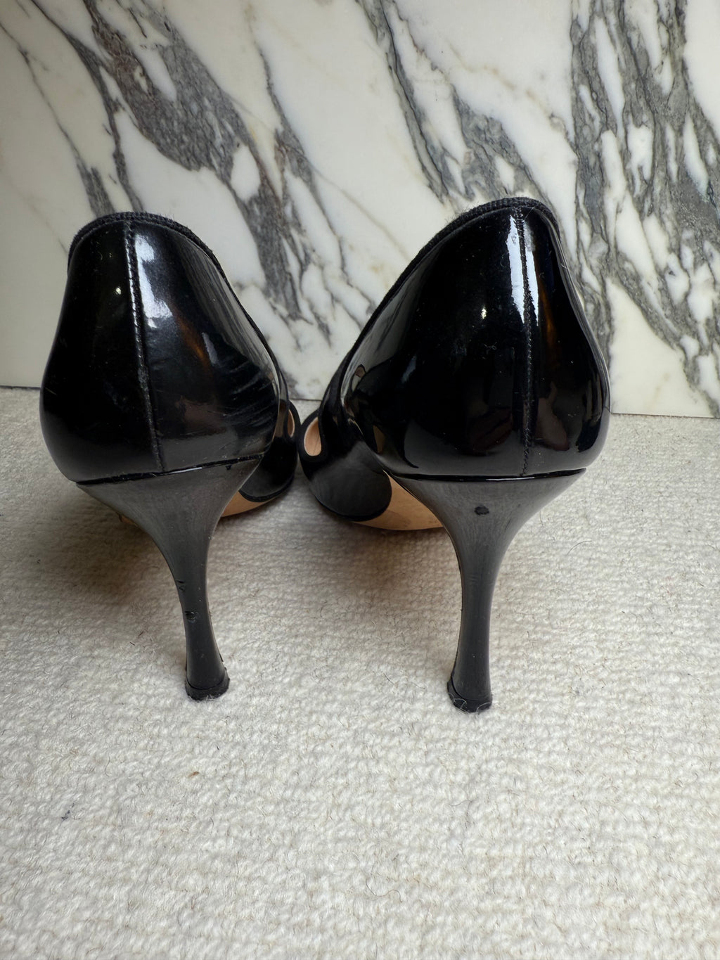 Manolo Blahnik Mary Jane Patent Heels, 38.5