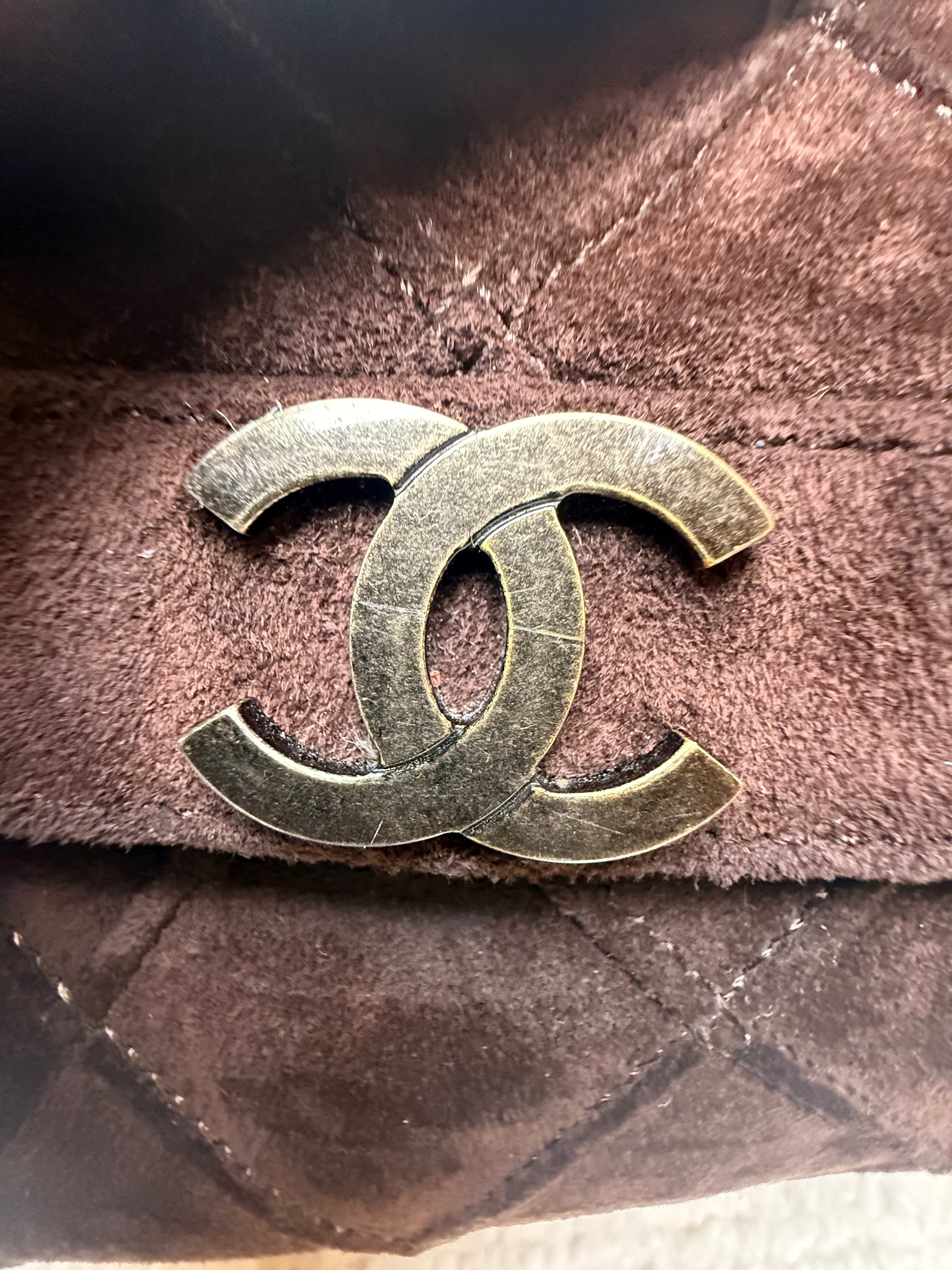 Chanel Brown Suede Shoulder Bag