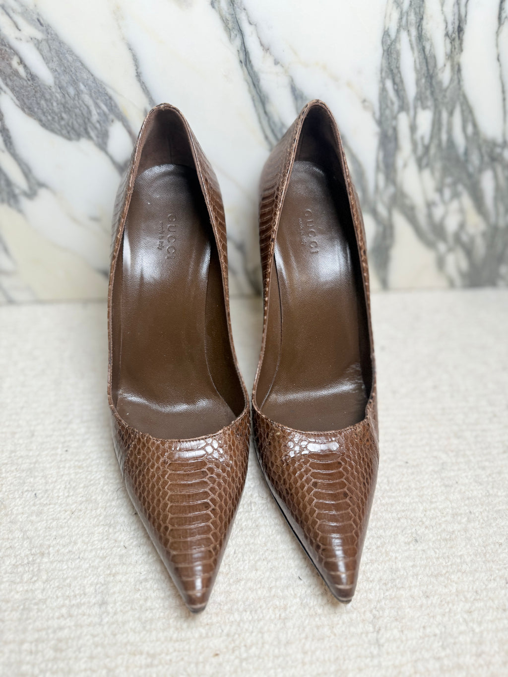 Gucci Python Heels, 38