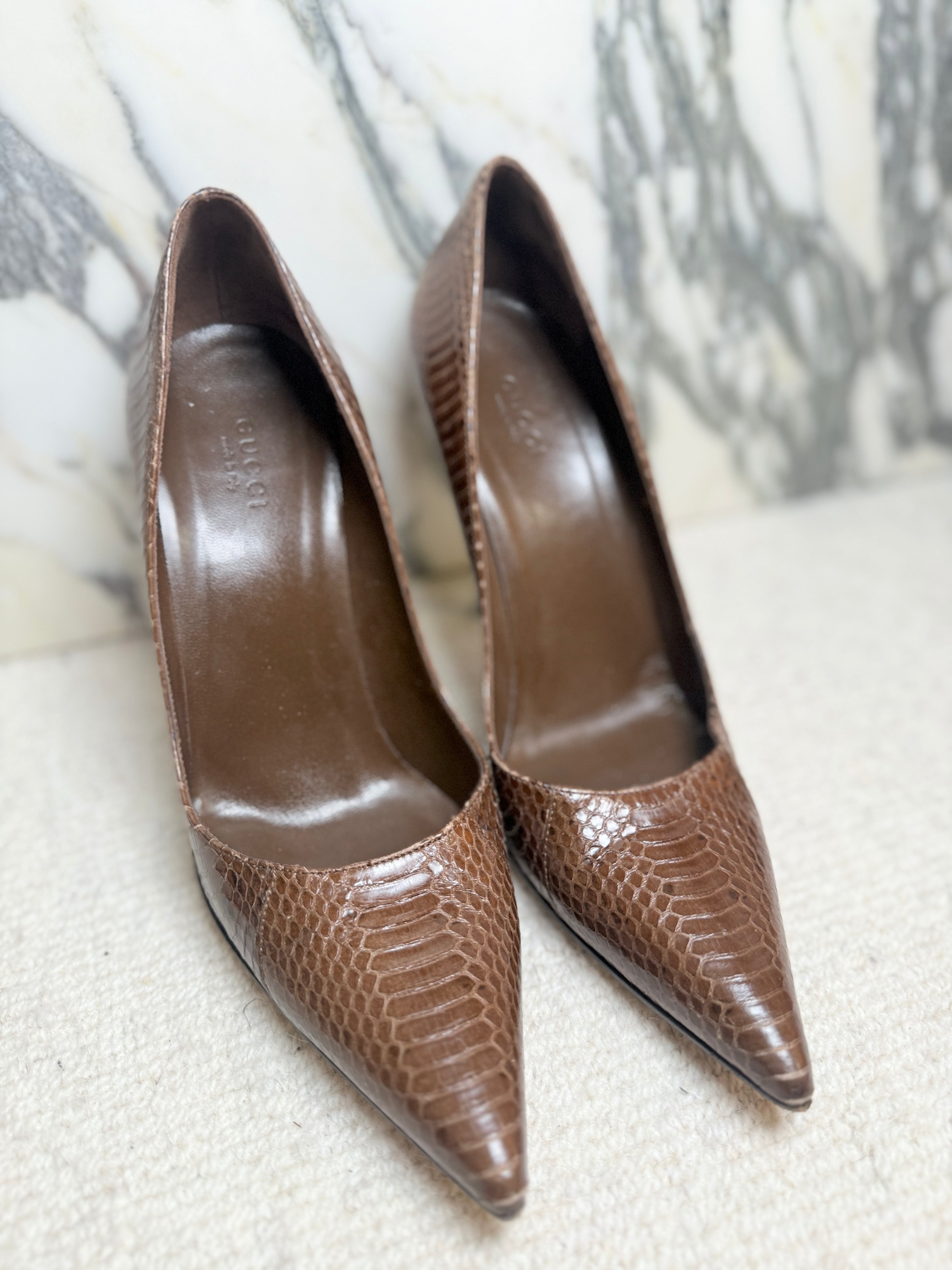 Gucci Python Heels, 38