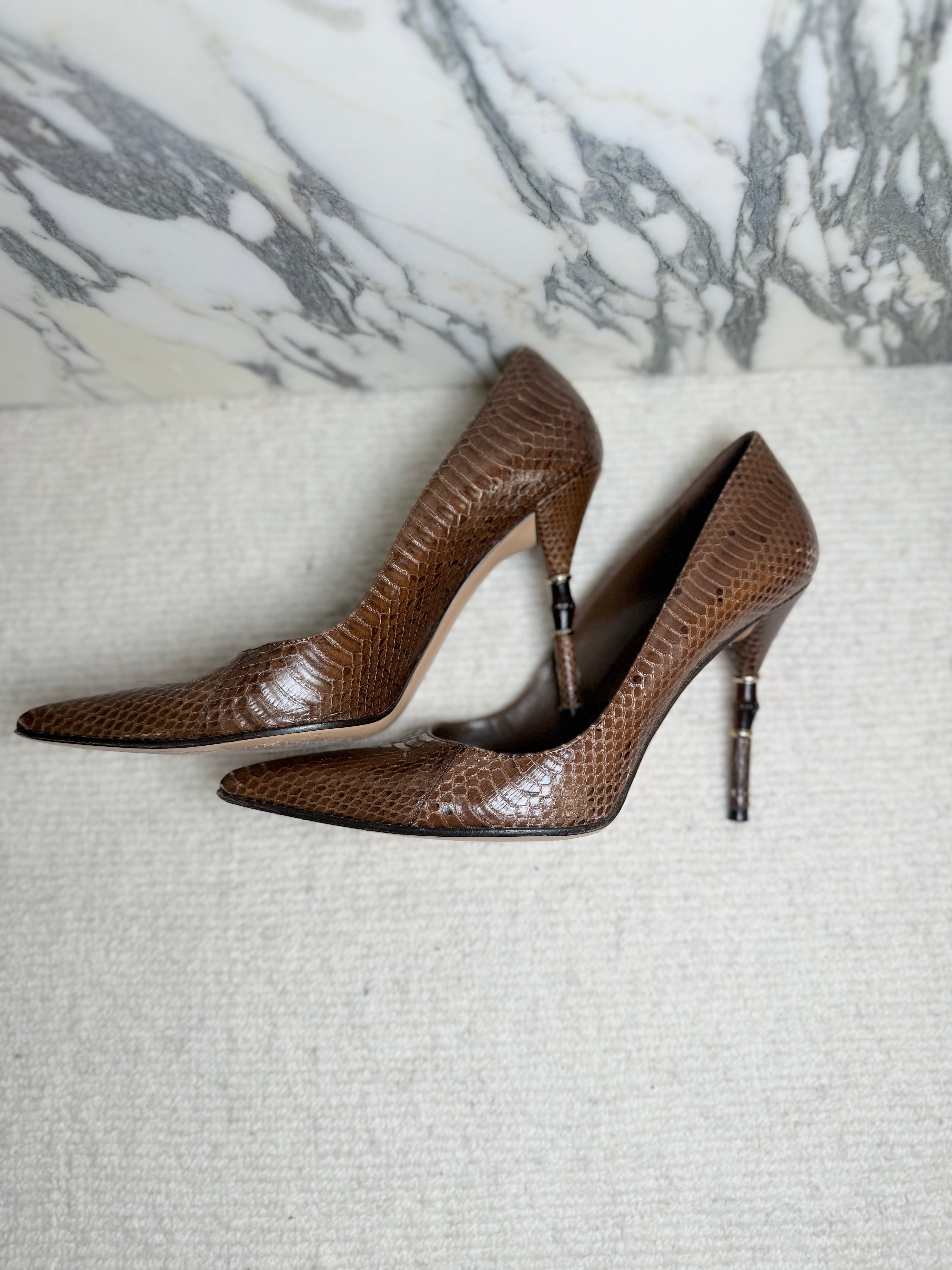 Gucci Python Heels, 38