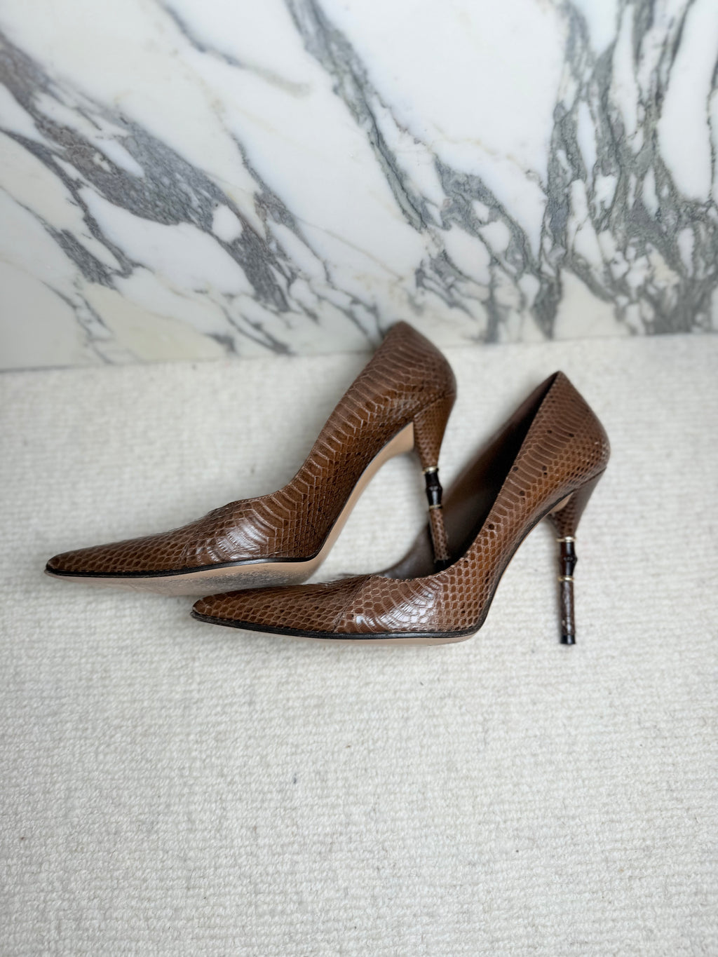 Gucci Python Heels, 38