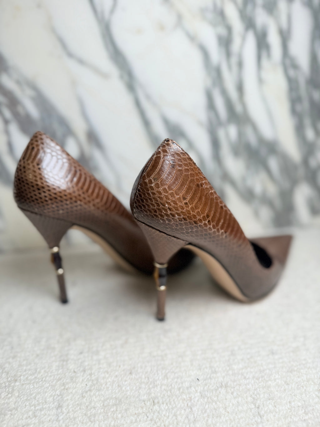 Gucci Python Heels, 38